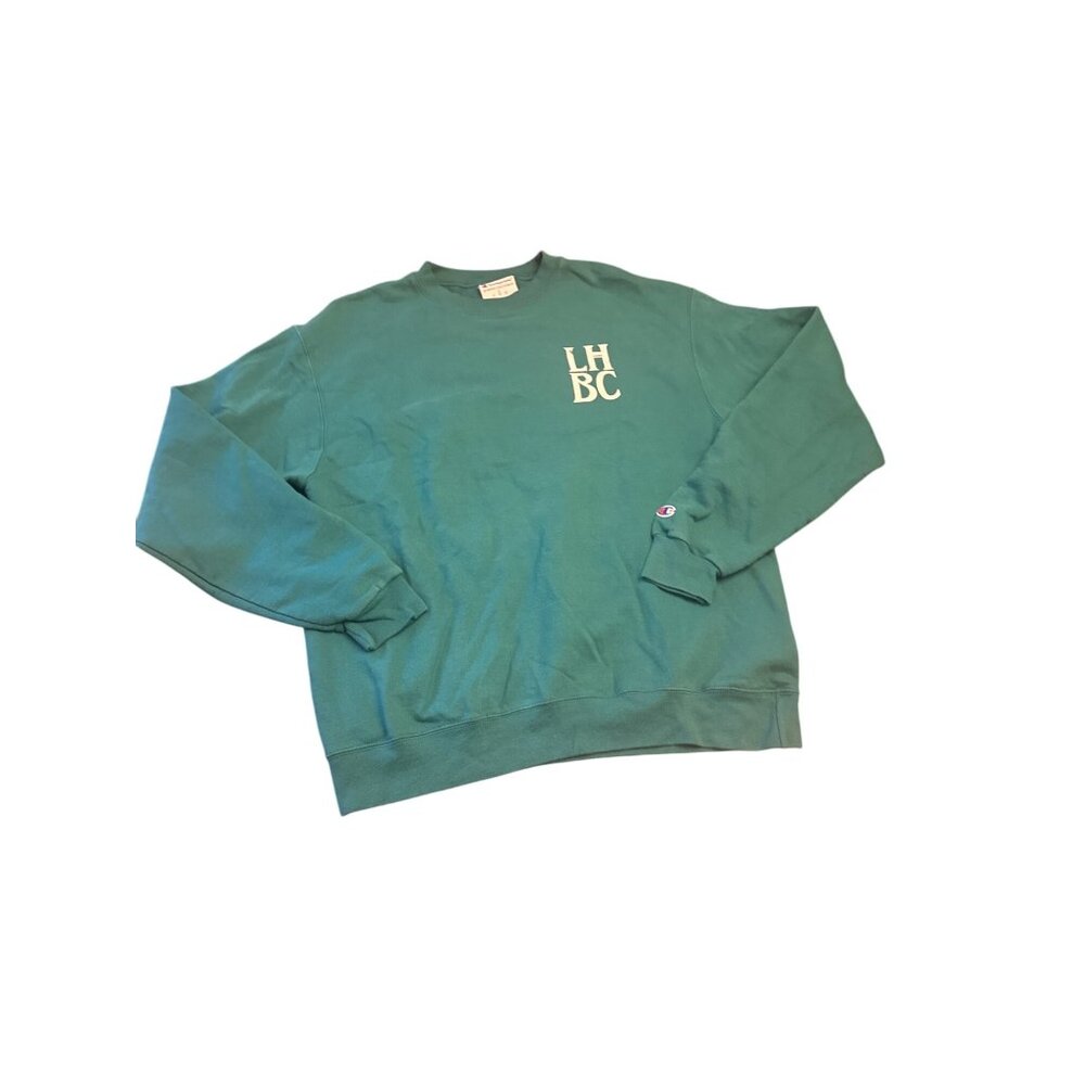 Champion LHBC Lost Hollow Beer Co.Graphic Sweatshirt L Green Cotton Blend
